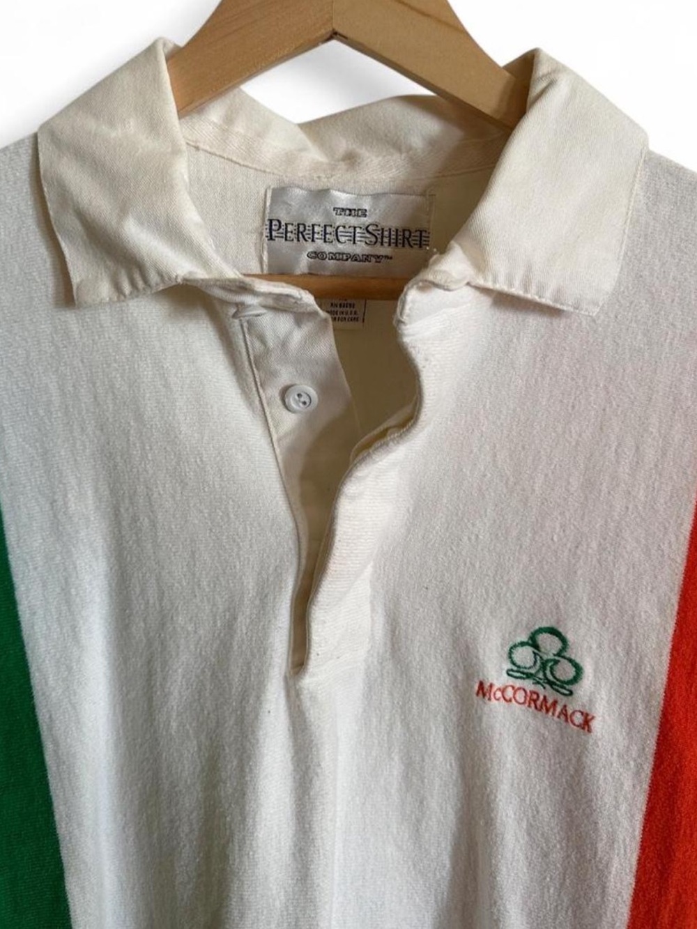 Vintage USA Irish Rugby Shirt XL McCormack Shamrock Colorblock Long Sleeve Polo - Picture 4 of 8